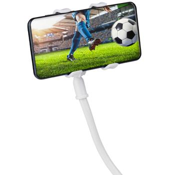 Preview: Support smartphone - Col de cygne flexible 60 cm - Clip universel pour cuisine, film, voyage - Noir, plastique