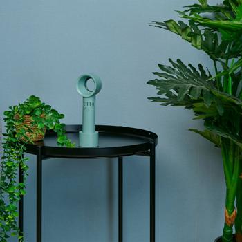 Preview: set of 2 hand & table fan, green, rechargeable battery: 3 levels, quiet & portable - The perfect mobile refreshment for at home & on the go