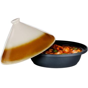 Preview: Traditional tagine (tajine) with ceramic lid, 2.5 l, Ø 30 cm: For gentle braising & aromatic dishes, Moroccan cuisine