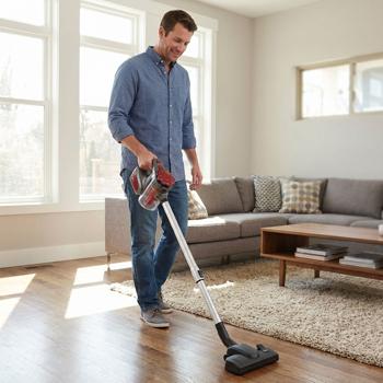 Preview: 2-in1 Zyklon Staubsauger, 600W, bordeaux: Hand- & Bodenstaubsauger, leistungsstark, beutellos & leicht