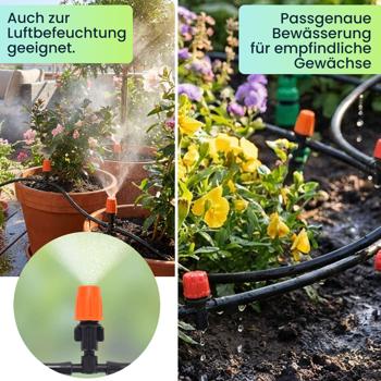 Preview: 136-tlg Sprinkler Bewässerungs-Set 40m: Zuschneidbar, effizient & wassersparend – Automatische Pflanzenbewasserung fur Garten & Beet