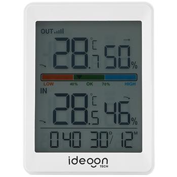 Preview: Thermometer und Hygrometer für innen & aussen, inklusive Funk-Aussensensor mit 60m Reichweite - Präzise Messungen für bestes Raumklima