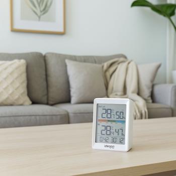Preview: Thermometer und Hygrometer für innen & aussen, inklusive Funk-Aussensensor mit 60m Reichweite - Präzise Messungen für bestes Raumklima