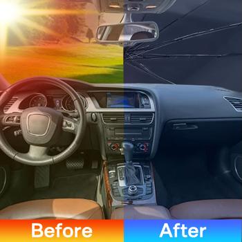 Preview: Heat-insulating sun protection windshield 145x79cm: UV50+ protection - keeps car cool, effectively protects interior & fittings