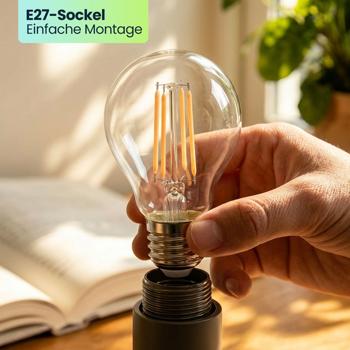 Preview: LED Filament Lampe G45 E27 4W 400lm Warmweiss 2500K Vintage Glühbirne Retro Glühlampe Dimmbar Warmes Licht Kugelform Edison Tropfenlampe