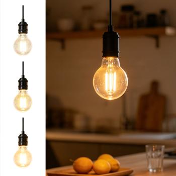 Preview: Lampadina LED a filamento G45 E27 4 W 400 lm bianco caldo 2500 K vintage lampadina retrò dimmerabile luce calda forma a globo Edison lampada a goccia