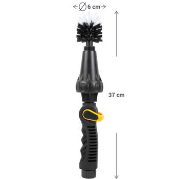Preview: Rotierende Waschbürste für Gartenschlauch: Mühelose Reinigung von Auto, Fahrrad & Terrasse, effektiv gegen Schmutz, einfach anzuschliessen