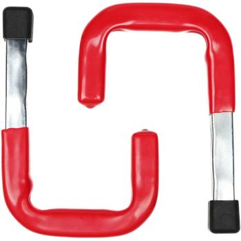 Preview: Sturdy wall hooks with rubber coating, 2-piece, 40 kg each, 12x8 cm : gentle & safe storage, non-slip for tools, bicycles & household appliances