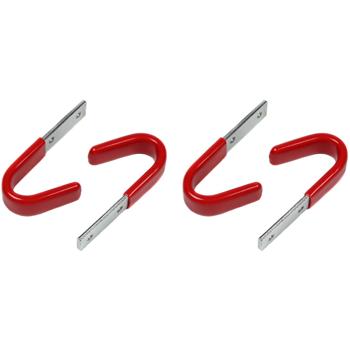 Preview: Universal hook with rubber coating, 4 pcs, 35 kg each, 8x3.5 cm : gentle & safe storage, non-slip for tools, garden & household appliances