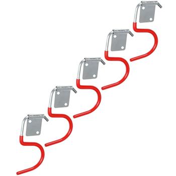 Preview: Supports muraux pour outils de jardin - Lot de 10 crochets robustes avec caoutchouc antidérapant - Rangement sécurisé balais, râteaux, bêches - 8,5x4,2cm