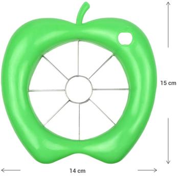 Preview: Präziser Apfelschneider, grün: Schnell & sicher, teilt Äpfel in gleichmässige Stücke, Edelstahlklingen, ergonomisch & leicht zu reinigen
