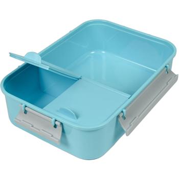 Preview: Lot de 2 Boîtes à Lunch Robustes - Couvercle Clip Transparent, 3 Compartiments, 1.2L - Lavables Lave-Vaisselle - Repas & Snacks