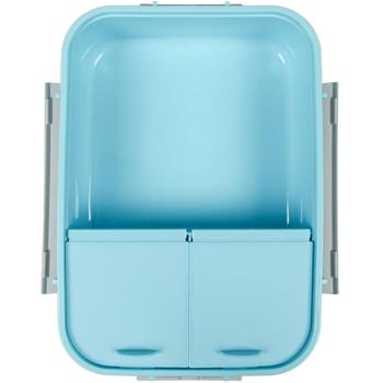 Preview: Lot de 2 Boîtes à Lunch Robustes - Couvercle Clip Transparent, 3 Compartiments, 1.2L - Lavables Lave-Vaisselle - Repas & Snacks