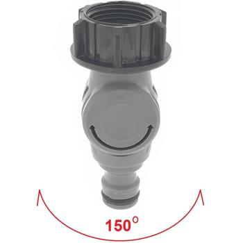 Preview: Practical garden hose elbow tap 150 degrees: Enables corner connections for garden hoses, reliable connection, robust & easy to handle for efficient garden irrigation