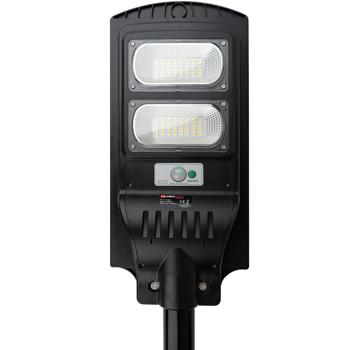 Preview: LED solar street light with light sensor & remote control, 100 watt, IP65, weatherproof outdoor lighting for driveway, yard & garden