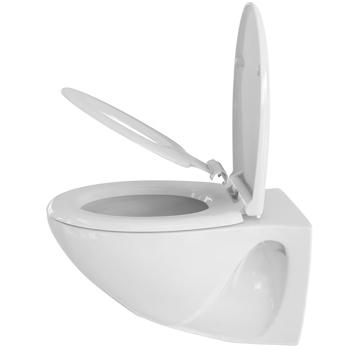 Preview: Couvercle de WC robuste 2 en 1 - Insert enfant - Abaissement automatique Soft Close - Quick Release - 44,5x37,2x4,9cm - Blanc - Polypropylène