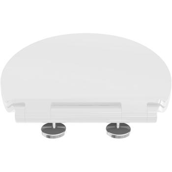 Preview: Abattant WC extra-plat Slim blanc - Abaissement automatique Soft Close, Quick Release - Matériau thermodurci antibactérien, 45x37cm