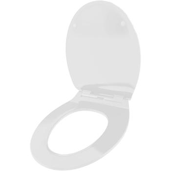 Preview: Abattant WC extra-plat Slim blanc - Abaissement automatique Soft Close, Quick Release - Matériau thermodurci antibactérien, 45x37cm