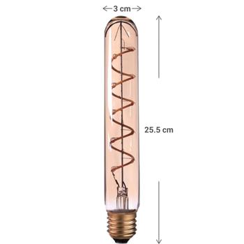 Preview: Lampe LED à filament Tube T30 E27 dimmable - Lumière chaude 3000K pour atmosphère apaisante - 4W-240lm-3x22.5cm-360° Preview: Lampe LED à filament Tube T30 E27 dimmable - Lumière chaude 3000K pour atmosphère apaisante - 4W-240lm-3x22.5cm-360°