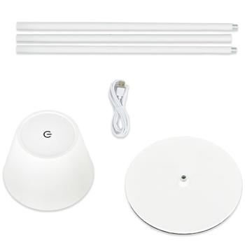 Preview: Modern height-adjustable LED floor lamp, dimmable, white, 50 /90/130 cm - an elegant ambient light for living room, bedroom & office