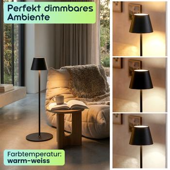 Preview: Moderne höhenverstellbare LED-Stehlampe, dimmbar, schwarz, 50/90/130 cm- elegantes Stimmungslicht für Wohnzimmer, Schlafzimmer, Büro und Aussenbereich