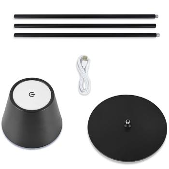 Preview: set of 2 Modern height-adjustable LED floor lamp, dimmable, black, 50 /90/130 cm - an elegant mood light for living room, bedroom & office