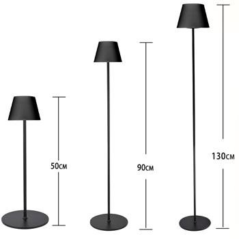 Preview: Modern height-adjustable LED floor lamp, dimmable, black, 50 /90/130 cm - an elegant mood light for living room, bedroom & office