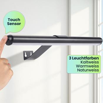 Preview: Elegante Wand- und Bildleuchte mit Fernbedienung & Touch Schalter, USB- & Akkubetrieb, dimmbar: Eine flexible LED-Lampe für Kunst & Ambiente