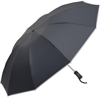 Ombrello pieghevole con torcia LED, Ø105 cm, nero: un compagno perfetto per tutte le stagioni in caso di buio e pioggia
