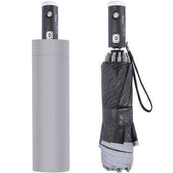 Preview: Faltbarer Regenschirm mit LED-Taschenlampe, Ø105 cm, anthrazit: Ein perfekter Allwetter-Begleiter für Dunkelheit & Regenschauer