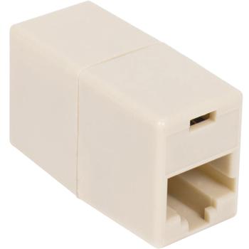 Preview: Coupleur Réseau RJ45 - Prolongateur de Connexion LAN Stable pour Ethernet, Routeurs, Réseaux PC - 2x RJ45 Femelle, Beige, Transmission Fiable