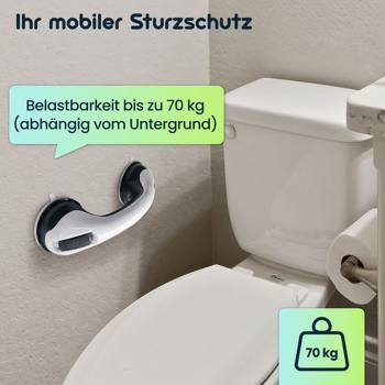 Preview: Haltegriff mit Saugnäpfen für Bad & WC: Bohrerfrei, flexibel & sicher – Ihr mobiler Sturzschutz & Haltgeber im Badezimmer