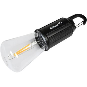 Preview: Lampada da campeggio a LED con gancio a clip, nero: 100lm, batteria ricaricabile, pratico gancio - illuminazione mobile per il campeggio e le avventure all‘aperto