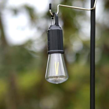 Preview: Lampada da campeggio a LED con gancio a clip, nero: 100lm, batteria ricaricabile, pratico gancio - illuminazione mobile per il campeggio e le avventure all‘aperto