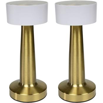 set of 2 Elegant LED table lamp in gold look, touch control: Stylish lighting for living room & bedroom, a luxurious decorative element