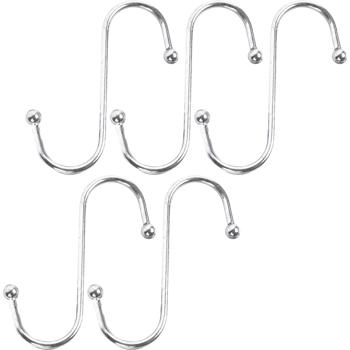 Preview: Robustes Hängehaken-Set, 5-tlg, 10 cm: Ordnung & Aufbewahrung, vielseitig, stark & einfach, S-Haken für Küche, Bad, Garage & mehr