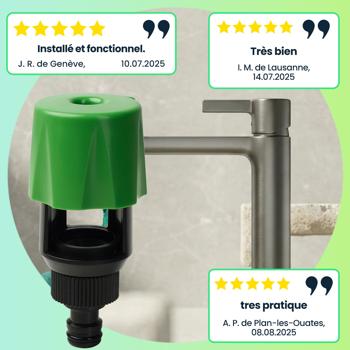 Preview: 2 adaptateurs universels pour robinet: transforment tous les robinets en raccord pour tuyau d’arrosage, pratiques et faciles à installer, pour un arrosage flexible