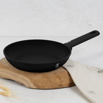 Preview: Matt black set of 3 pans: Ø 20, 24, 28 cm, excellent non-stick effect, sturdy, heat-resistant & dishwasher-safe, for perfect cooking results