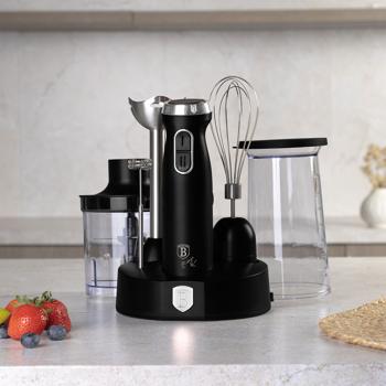 Preview: Vielseitiges Stabmixer-Set, 800W, mattschwarz: Schneebesen, Milchaufschäumer & Pürierstab, Universal-Zerkleinerer für Hobbyköche & Profis