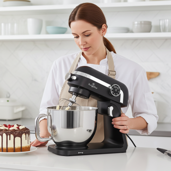 Preview: Robot da cucina premium con display a LED, elegante nero opaco, ciotola in acciaio inox da 7 litri, 1800 W - Di alta qualità, moderno e potente, per cuocere, cucinare e altro ancora