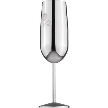 Preview: Elegante set di 2 bicchieri da champagne in metallo, argento: infrangibile ed elegante per gli amanti dello champagne, robusto, refrigerante e per i momenti speciali