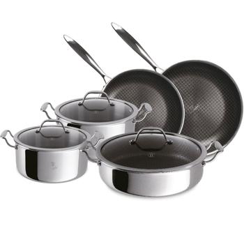 Premium Kochgeschirr-Set, 8-tlg. - elegantes und robustes Kochset für den täglichen Gebrauch, hochwertige Töpfe und Pfannen für Profi-Anwendung in jeder Küche