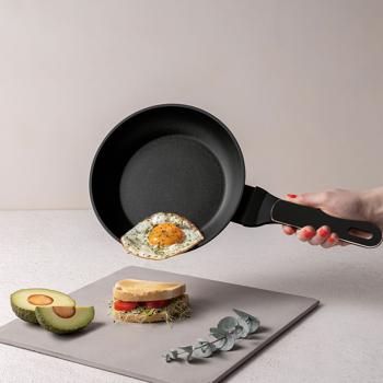 Preview: Design cookware set including coasters, aluminum, 10-piece, titanium non-stick coating, black-rose gold