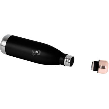 Preview: Hochwertige 0,5L Edelstahl Thermosflasche in Schwarz/Roségold: Für heiße & kalte Getränke, auslaufsicher, doppelwandig & ein stilvoller Begleiter für unterwegs