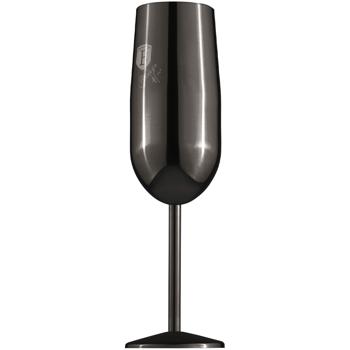 Preview: Elegante set di 2 bicchieri da champagne in metallo, nero: infrangibile ed elegante per gli amanti dello champagne, robusto, refrigerante e per i momenti speciali