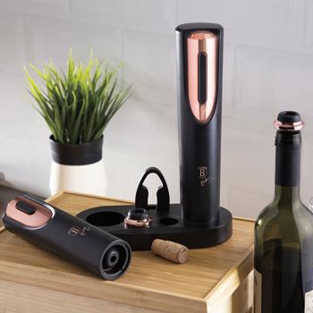 Preview: Set apribottiglie premium, nero oro rosa, con sigillo sottovuoto e tagliacapsule. Apertura facile e regalo perfetto per gli amanti del vino Preview: Set apribottiglie premium, nero oro rosa, con sigillo sottovuoto e tagliacapsule. Apertura facile e regalo perfetto per gli amanti del vino