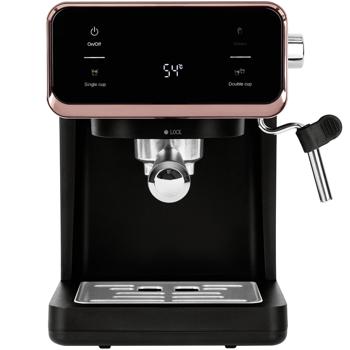 Preview: Design 3in1 Siebträger-Espressomaschine: Schwarz-Roségold, 950 Watt, Für Kaffeepulver, Pads & Kapseln, der perfekte Kaffeegenuss