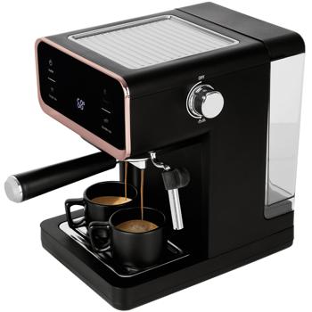 Preview: Design 3in1 Siebträger-Espressomaschine: Schwarz-Roségold, 950 Watt, Für Kaffeepulver, Pads & Kapseln, der perfekte Kaffeegenuss