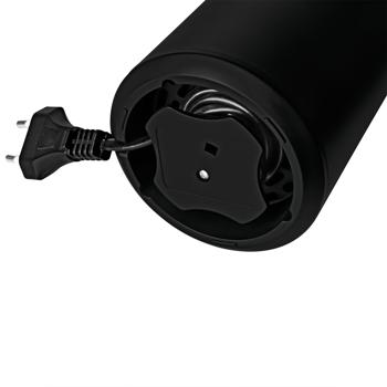 Preview: Leistungsstarke elektrische Kaffeemühle (150W), schwarz-roségold: Mahlt Kaffeebohnen schnell & aromatisch für besten Geschmack, einfache Bedienung