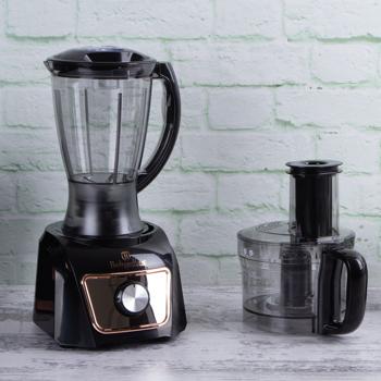 Preview: Robot culinaire compact, noir-or rose, 500 W - Robot multifonction avec presse-agrumes. Appareil puissant pour des résultats de cuisson optimaux